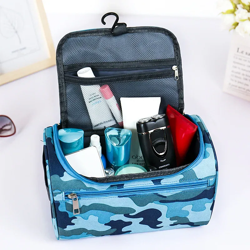 sac à cosmétiques de camouflage de maquillage, organisateur de voyage unisexe, trousse de toilette, sac de rangement, pochette de lavage étanche suspendue de grande capacité