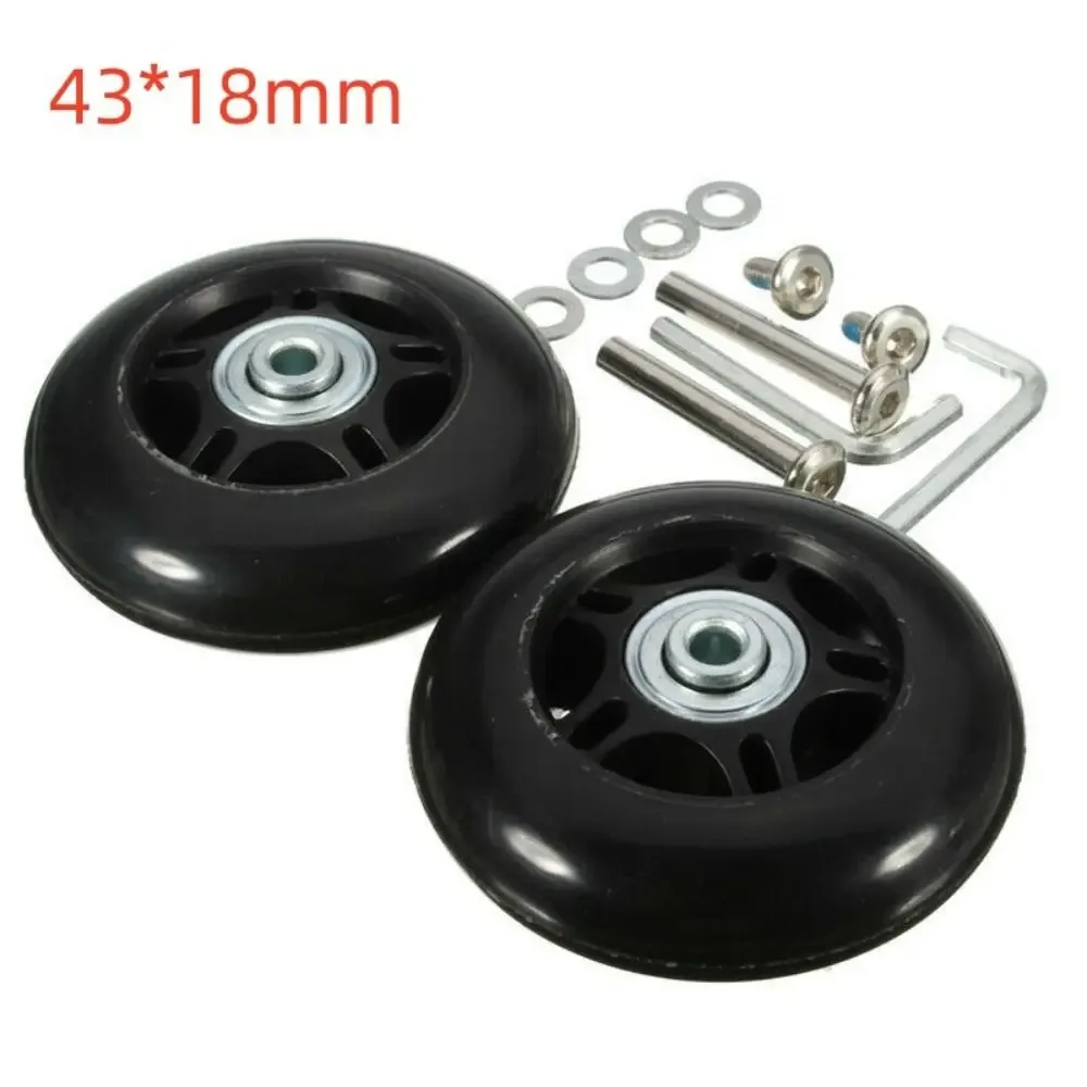 1 set remplacement silencieux roue à bagages valise pièces durable essieux réparation roues coulissantes résistant flexible noir avec vis
