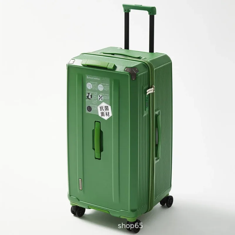 valise à roulettes grande capacité avec amortisseur à ressort, frein et roues pivotantes, poignée de transport pour étudiants