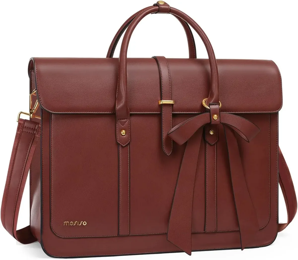 mosiso sac fourre-tout pour femme pour macbook 13 14 15 16 17.3 pouces ordinateur portable en cuir pu sac à bandoulière sac à dos sac à main double usage