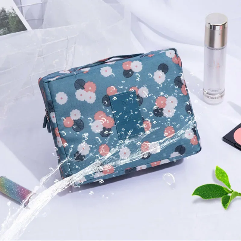 sac de maquillage de voyage multifonctionnel pour filles, organisateur de cosmétiques portable imperméable avec plusieurs compartiments pour femmes