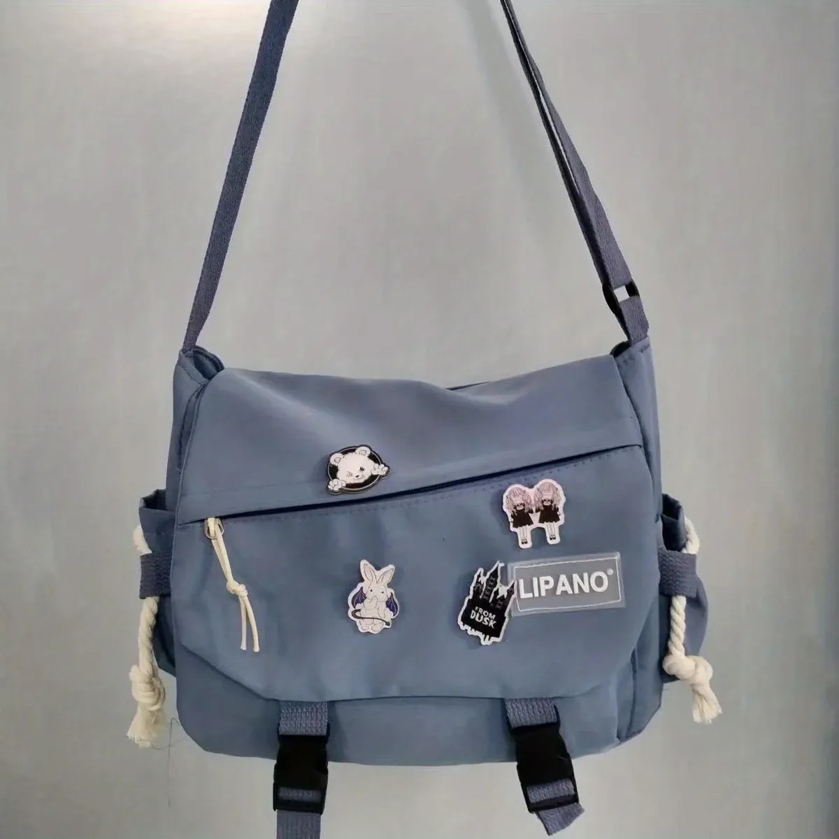 sac messager en nylon pour hommes, sac à bandoulière tendance pour hommes, sac d'école pour étudiants, sacs à bandoulière de couleur unie pour hommes