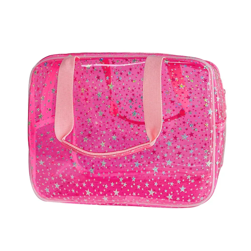 nouveauté sac cosmétique pour femmes portable voyage trousse de toilette durable pvc matériel fermeture éclair grand organisateur de maquillage clair
