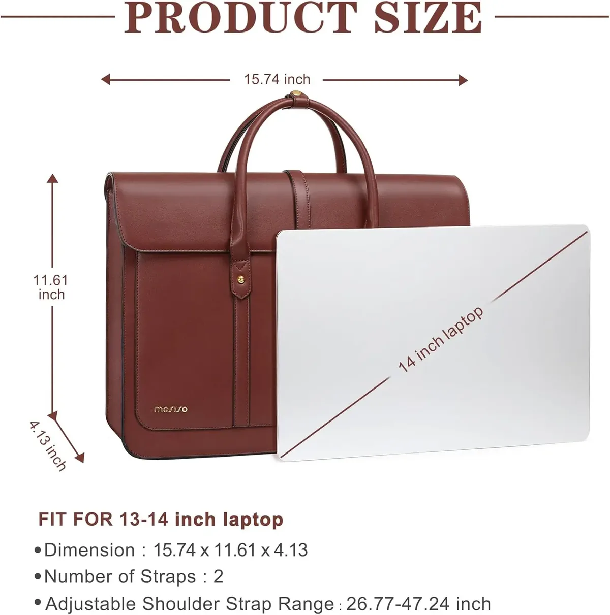 mosiso sac fourre-tout pour femme pour macbook 13 14 15 16 17.3 pouces ordinateur portable en cuir pu sac à bandoulière sac à dos sac à main double usage