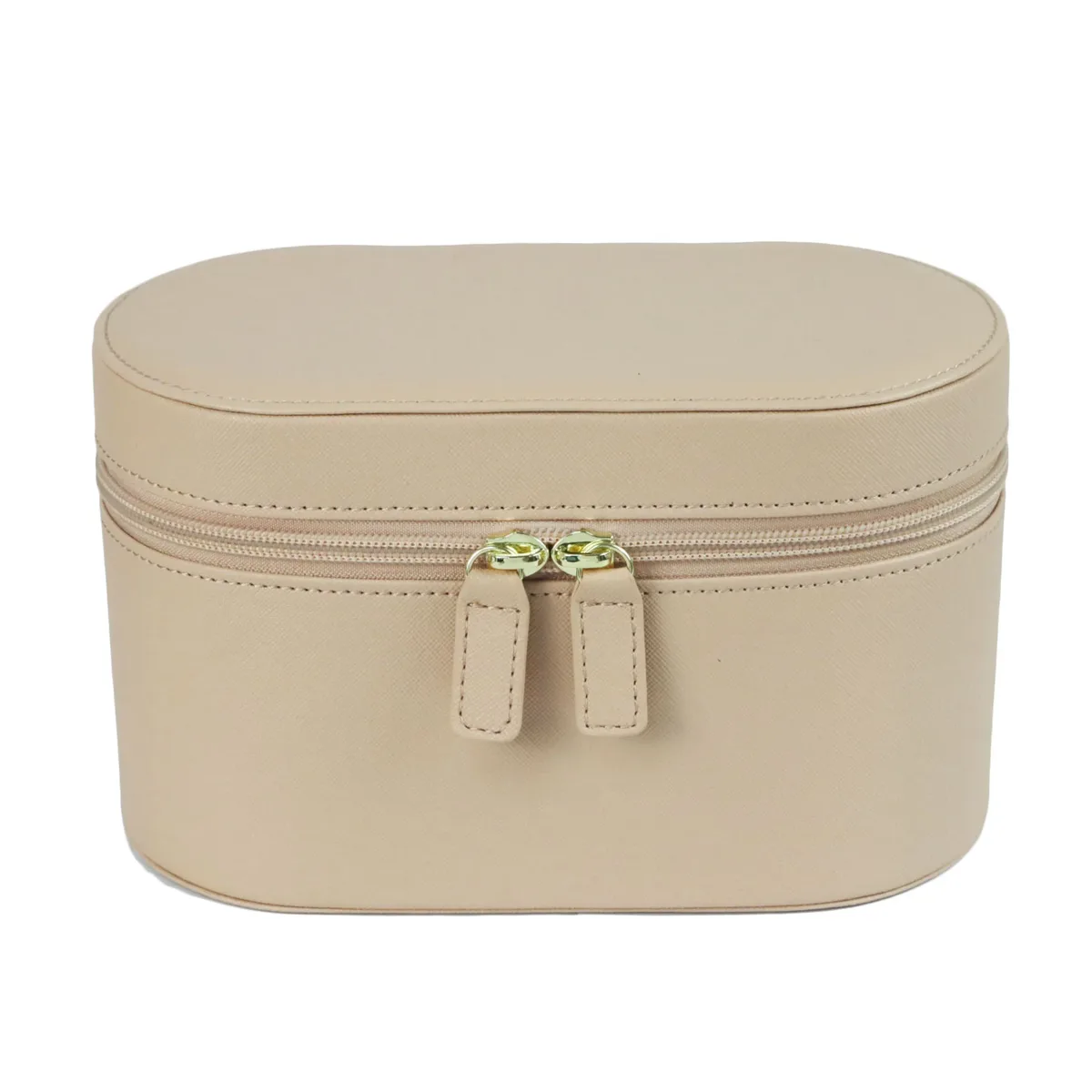 trousse de toilette de voyage en cuir fendu saffiano avec nom personnalisé pour femme, trousse de maquillage, trousse à cosmétiques