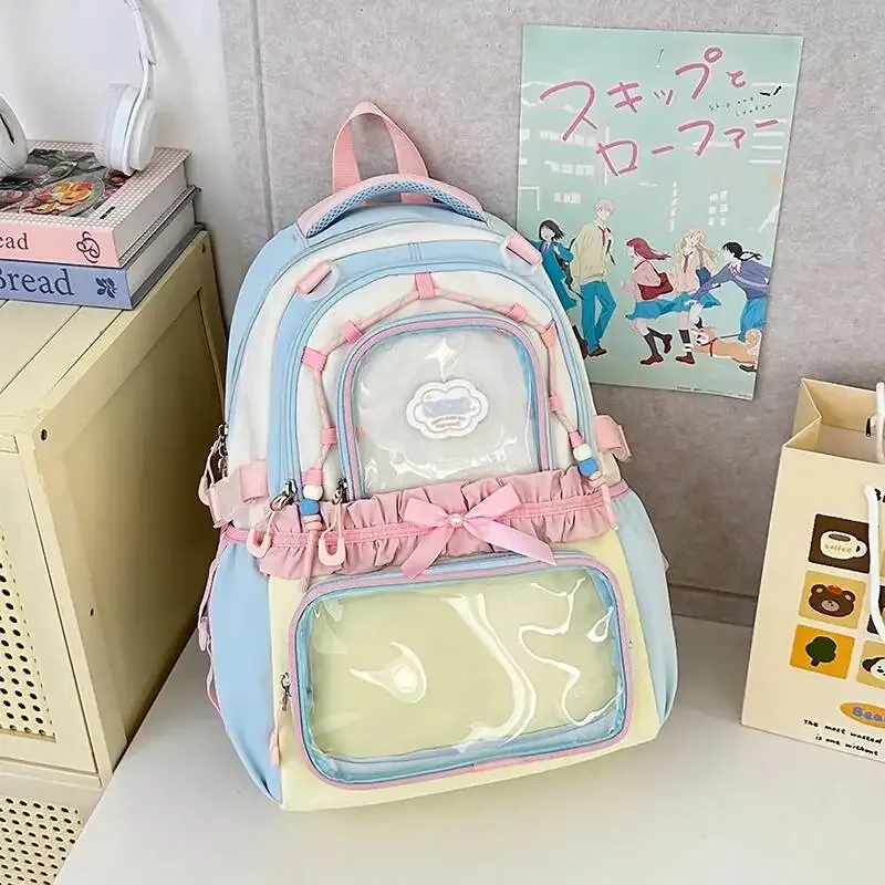nouveaux sacs à dos y2k style dessin animé, grande capacité, transparents, pour filles, sacs à dos de présentation diy, sacs de voyage et d'école tendance pour l'extérieur