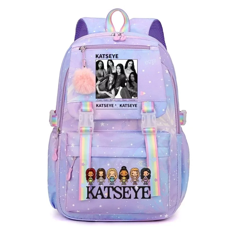 sacs d'école pour filles, sac à dos kpop katseye, sacs d'école décontractés à la mode pour adolescents, sac à dos léger pour étudiantes, sac à dos de voyage pour femmes
