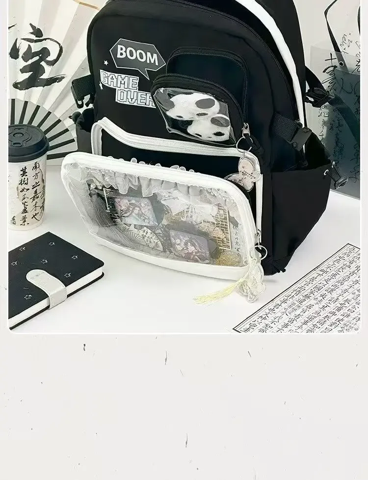 nouveau japonais cool girl y2k ita sac académie quotidien cartable transparent déplacements quotidiens grande capacité sac à dos sac de voyage
