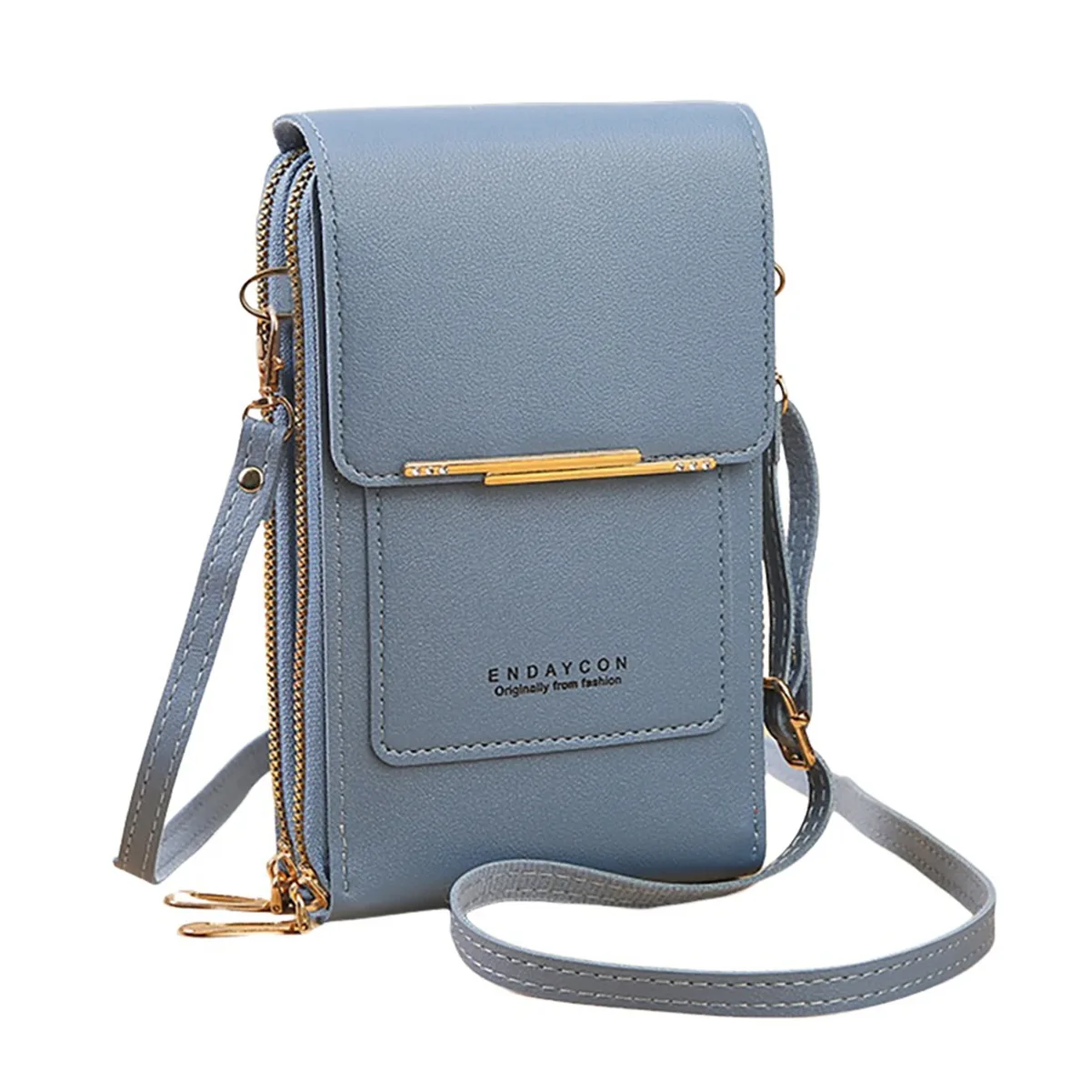 sac à bandoulière pour téléphone avec fenêtre tactile, en cuir premium, anti-rfid, léger, pour femme, portefeuille