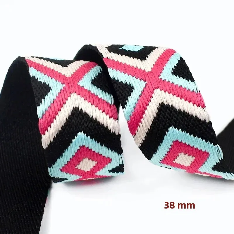 meetee-sangle jacquard en polyester, sangle de sac à dos, ruban de reliure pour vêtements, accessoires de couture, 38mm, 2 mètres