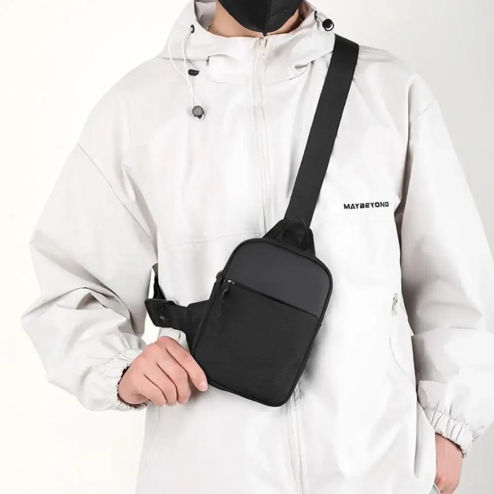 sac de poitrine pour hommes, petits sacs à bandoulière en toile pour hommes, mini écharpe en tissu, sac à main de sport pour téléphone croisé