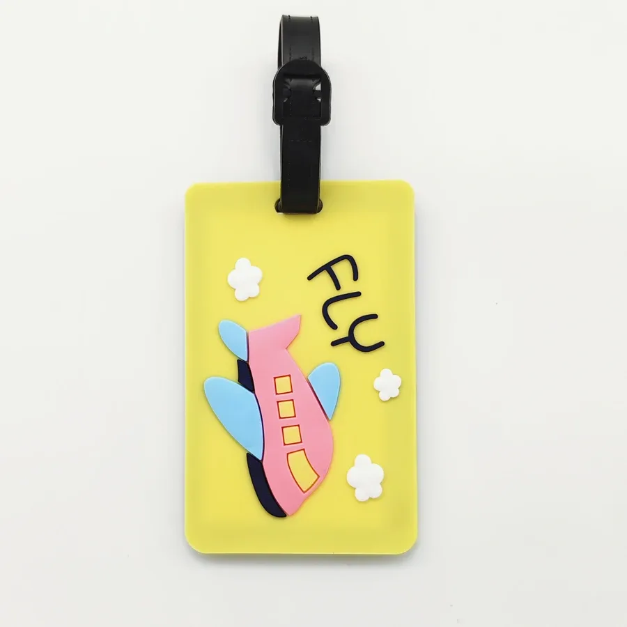 étiquette de bagage en pvc pour avion, 1 pièce, accessoires de voyage, carte d'identité pour étudiants, garçons et filles
