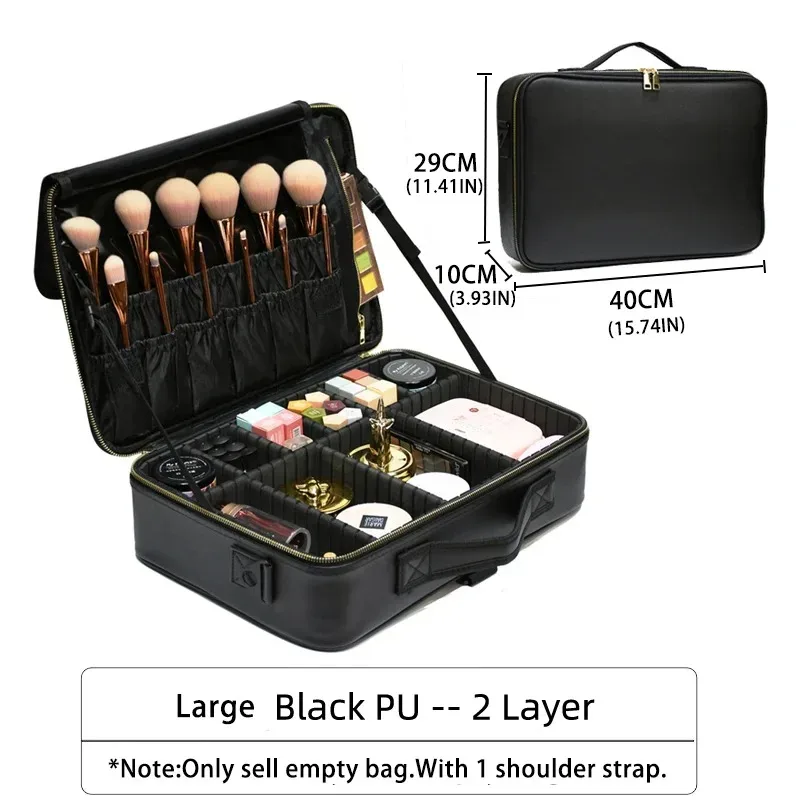 nouveau sac cosmétique en cuir pu crocodile boîte de maquillage professionnelle grande capacité stockage voyage toilette valise de maquillage