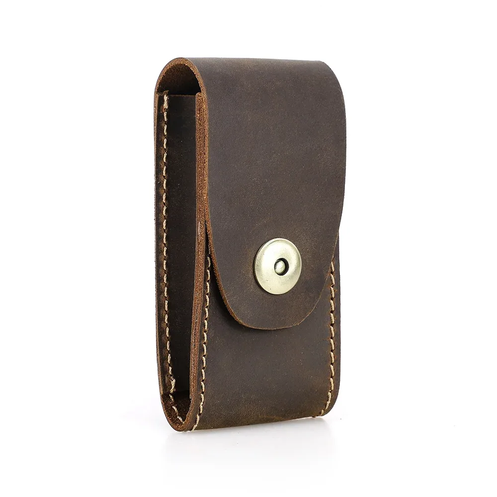 gaine de rangement edc en cuir véritable, outil tactique fait à la main, mini pochette avec clip de ceinture, sac de rangement