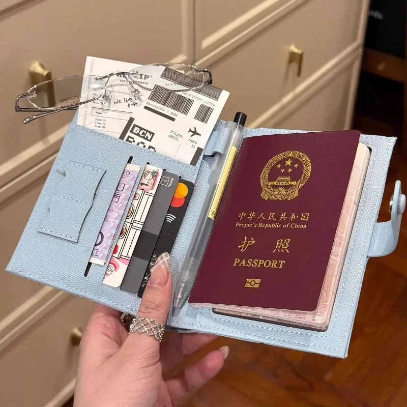 portefeuille de voyage multifonctionnel pour cartes de crédit, joli porte-passeport pour femmes, étui de protection en cuir avec fermoir pour passeport