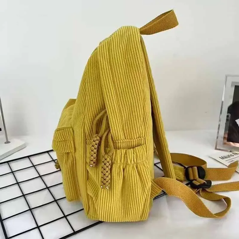 sac à dos en velours côtelé multicolore pour femmes, design élégant pour un usage quotidien, les sorties, pratique et polyvalent