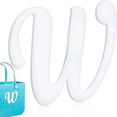 1pc lettre décorative pour sac à main, lettres de l'alphabet de couleur blanche accessoires de décoration lettres de l'alphabet 3d pour sac fourre-tout de plage