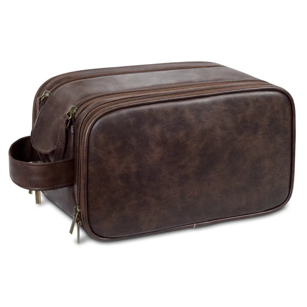 trousse de toilette portable en cuir pour hommes et femmes, logo personnalisé, kit dopp de voyage, trousse de maquillage d'hygiène suspendue pour hommes et femmes
