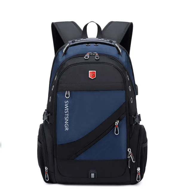 sac à dos étanche pour ordinateur portable 15.6/17.3 pouces, chargeur usb, sac à dos suisse, sac de voyage pour femmes, sac d'école vintage mochila