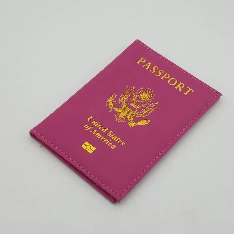 housse passeport cuir motif doré aigle feuilles rose bleu vert violet voyage document protection identité