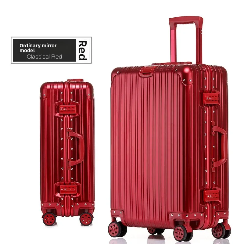 klqdzms bagage de voyage de haute qualité en alliage d'aluminium et de magnésium, grande capacité, valise de voyage de 20 pouces, sac de voyage d'affaires