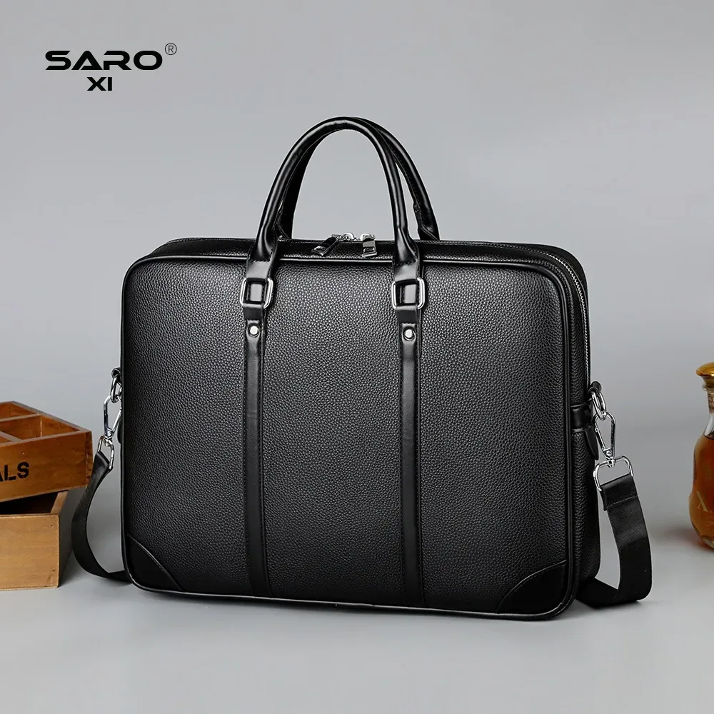 nouvelle sacoche de luxe en cuir pu pour hommes, sac messager d'affaires, sac à main pour ordinateur portable, sac à bandoulière de designer pour homme