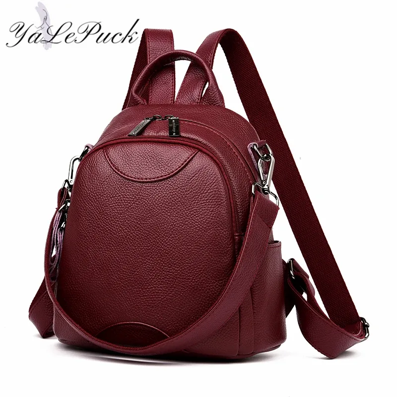 sac à dos en cuir de haute qualité pour femmes, sac à dos de voyage de grande capacité, sacs d'école à la mode pour adolescentes, sacs à bandoulière mochila