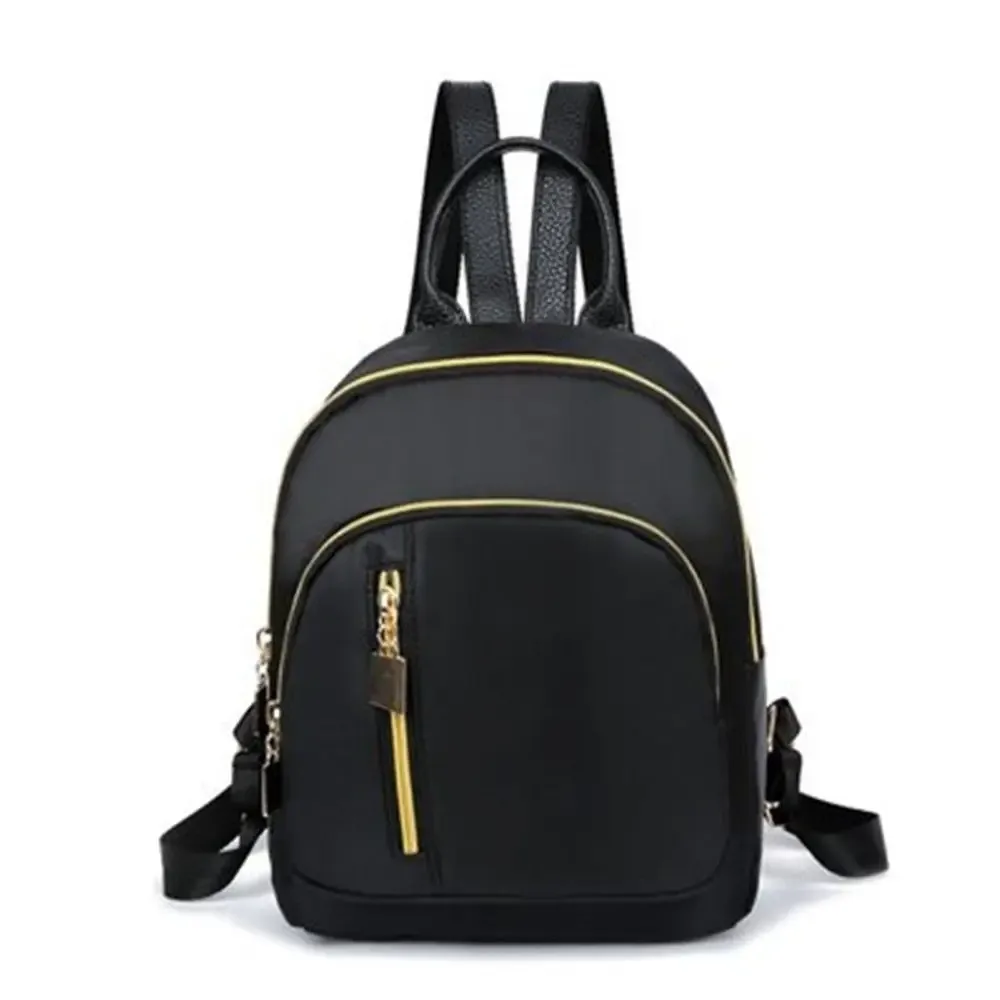 Sac à dos mini multifonctionnel mignon pour fille noire, sac à bandoulière en Oxford, sac de jour