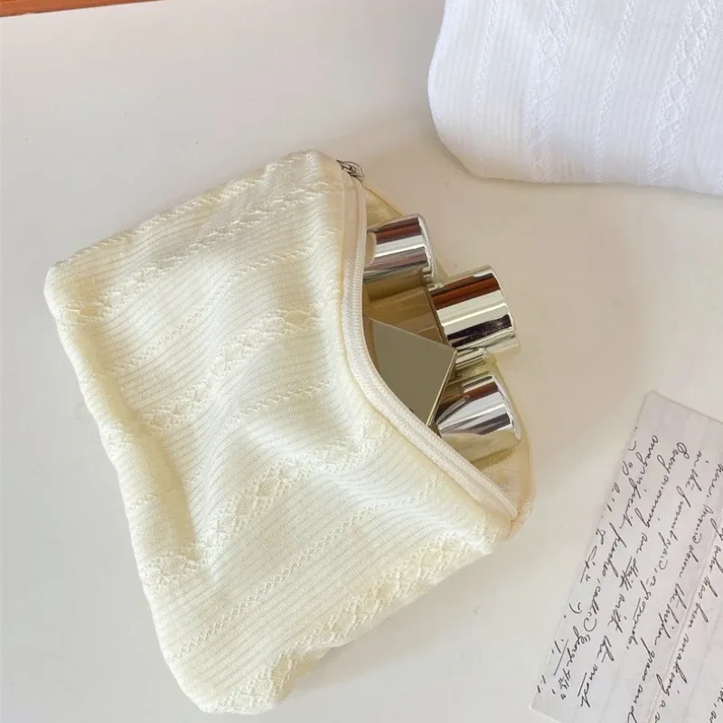 nouvelle rayure mini maquillage rouge à lèvres pochette de rangement porte-monnaie mignon femmes cosmétique organisateur sac serviettes hygiéniques sac de rangement