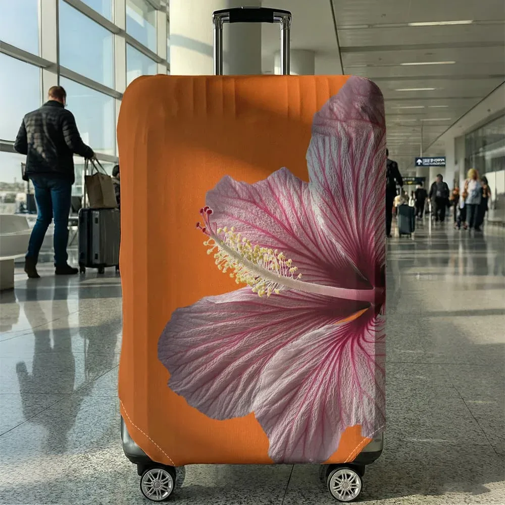 housse de bagage à imprimé fleur d'hibiscus, adaptée aux bagages de 18 à 32 pouces, manchon pour poignée de bagage, accessoires de voyage