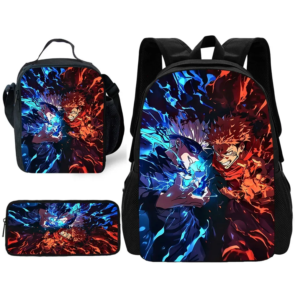 sac à dos d'école pour enfants, anime j-jujutsus k-kaisens, avec sacs à déjeuner, sacs à crayons, sacs d'école pour garçons et filles, meilleur cadeau
