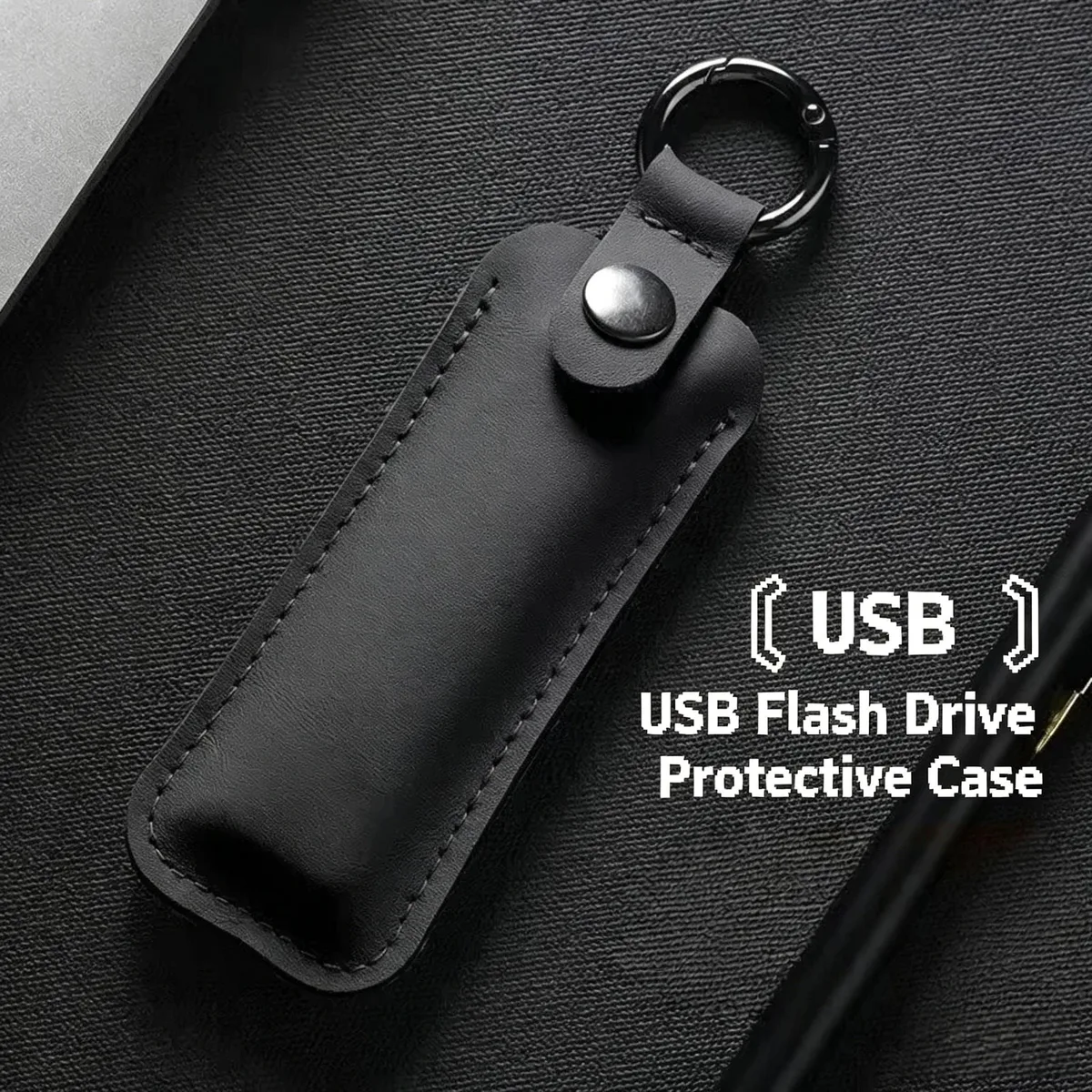 étui en cuir pour clé usb, porte-clés anti-perte, housse de protection pour clé usb, sac de rangement pour clé usb, support portable pour clé usb