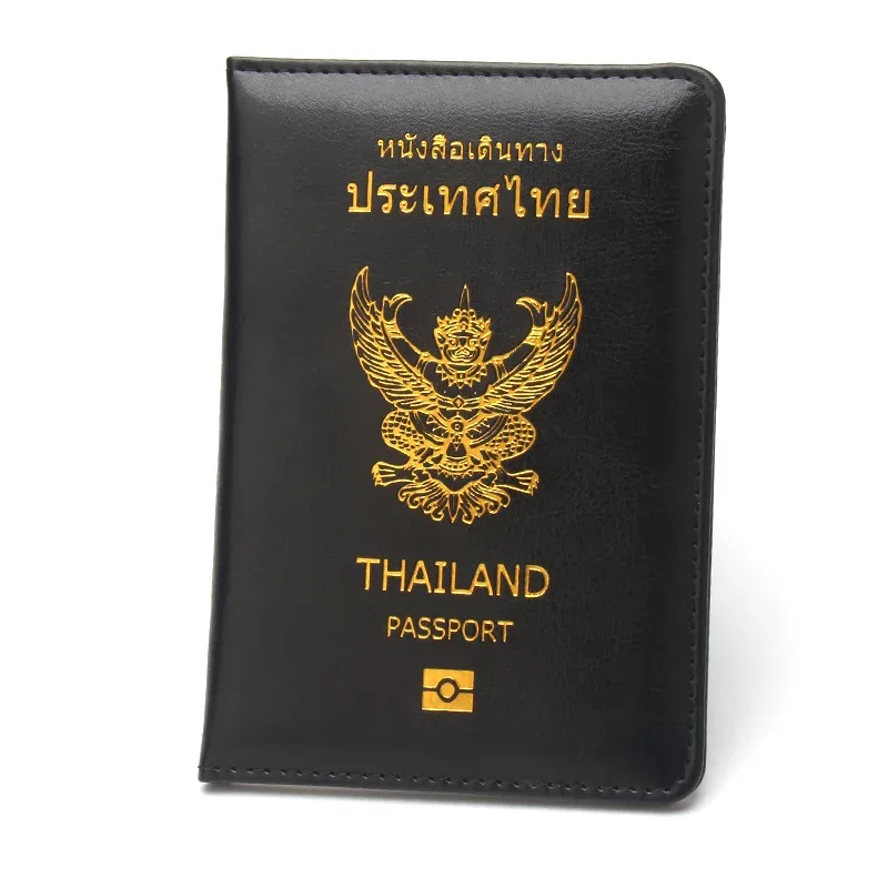 couverture de passeport thaïlandais en cuir pu, portefeuilles de protection pour passeport, porte-documents de voyage pour thaïlandais