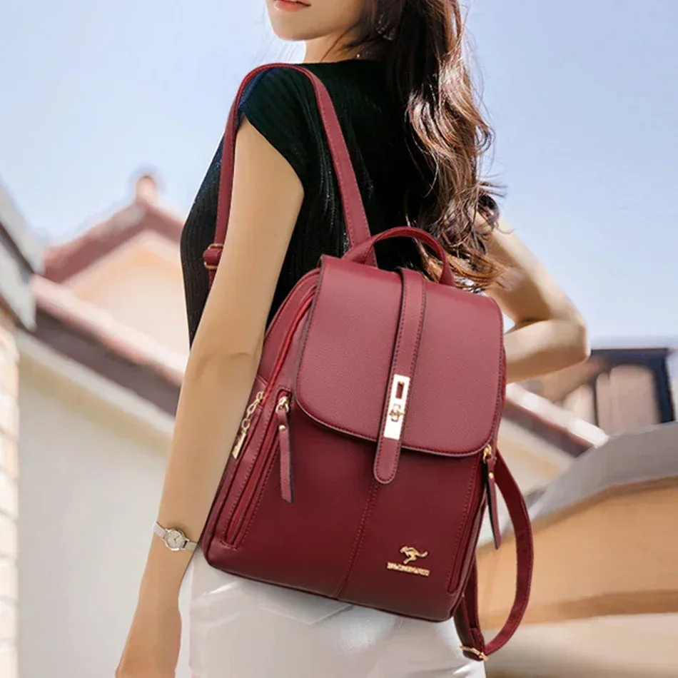 femmes grande capacité sac à dos de haute qualité en cuir vintage sacs pour femmes sacs d'école voyage sac à dos dames bookbag sac à dos
