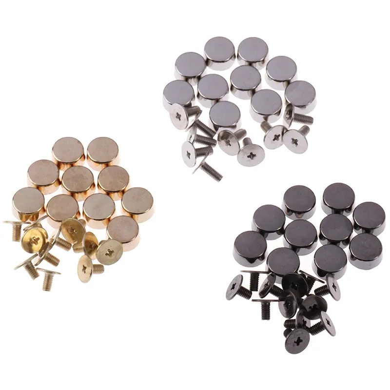 boutons vis métal noir argenté doré forme ronde plate accessoires couture fixation sac main bandoulière punk décoration diy projets travail manuel