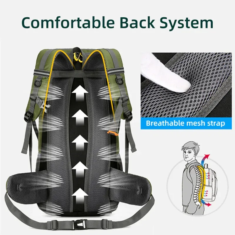 sac à dos de voyage 50l pour hommes, grand sac à dos de randonnée, sac étanche pour touristes, sac de sport de plein air, sac d'alpinisme, bagages