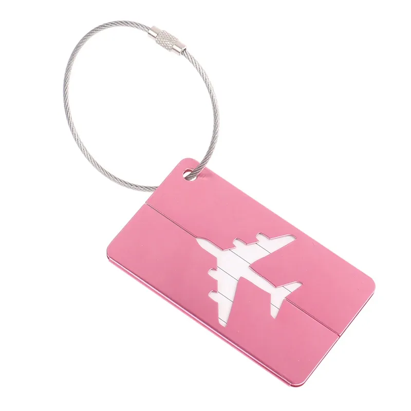 étiquettes de bagage de voyage en alliage, porte-étiquette d'adresse de valise, étiquettes de nom de bagage en métal, accessoires d'infraction, 1pc