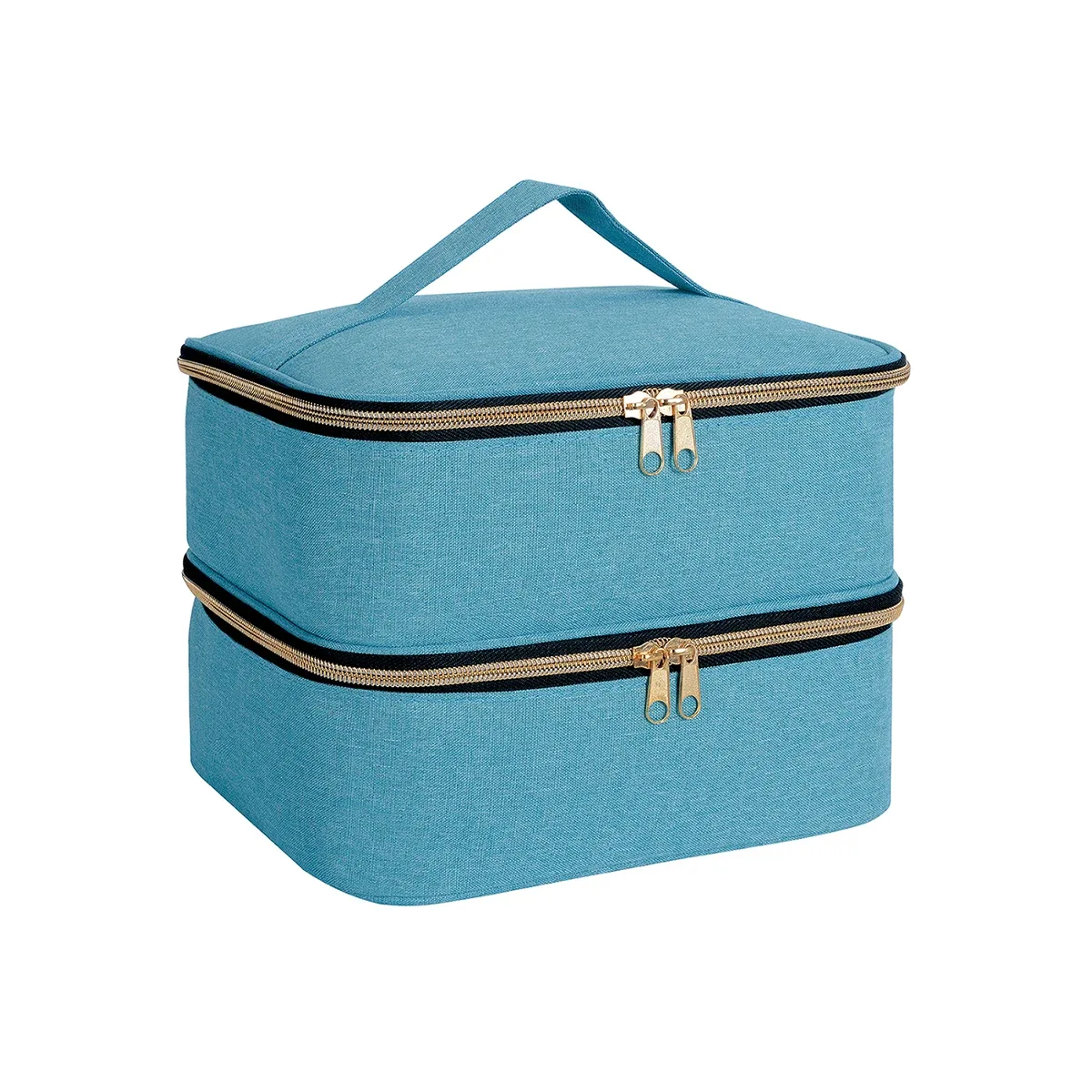 organisateur de vernis à ongles, sac de rangement cosmétique double couche à main pour les passionnés d'ongles, peut contenir des outils à ongles, du vernis à ongles, du gel à ongles, d