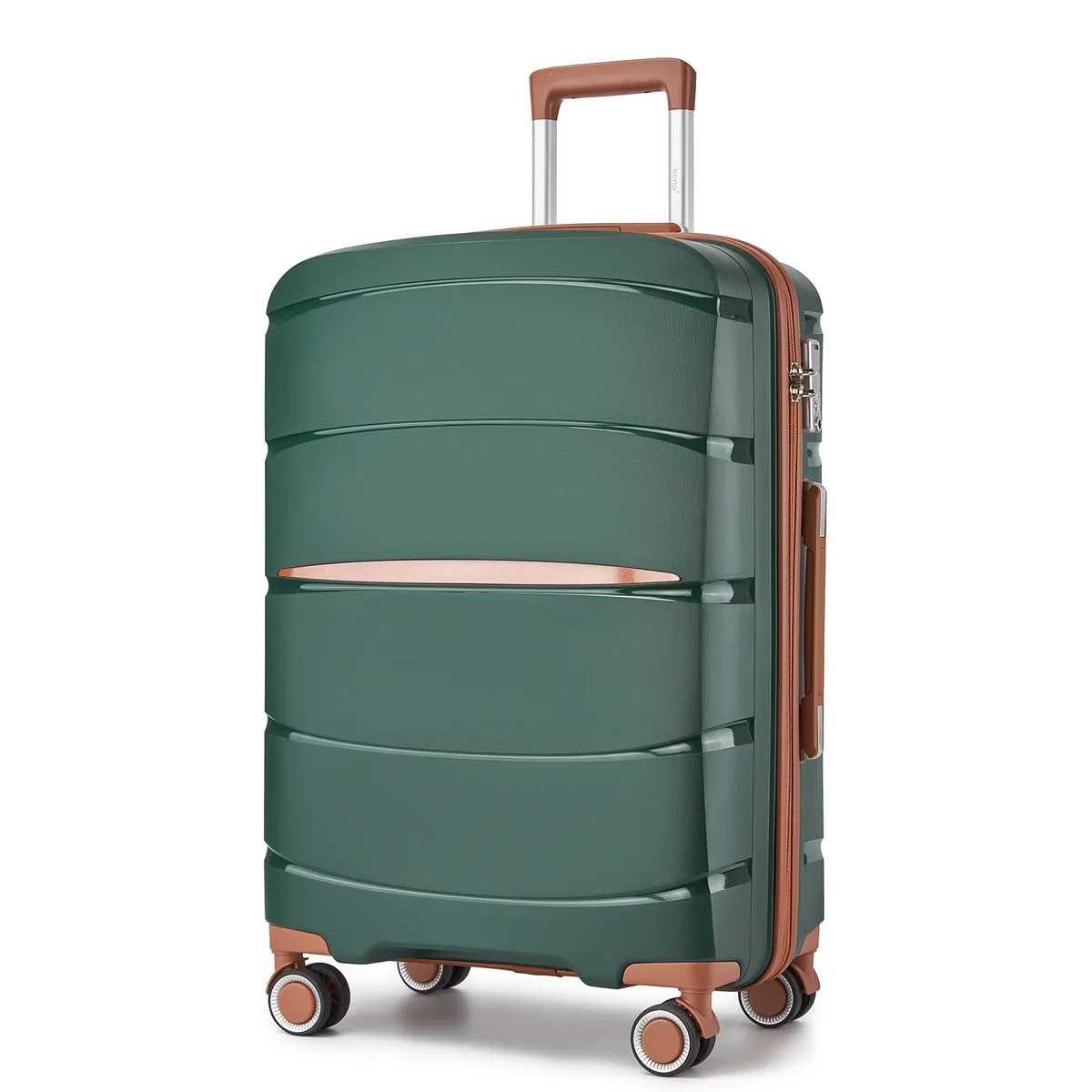 s/m/l kono valise à main légère en polypropylène 4 roues spinner chariot rigide et serrure tsa