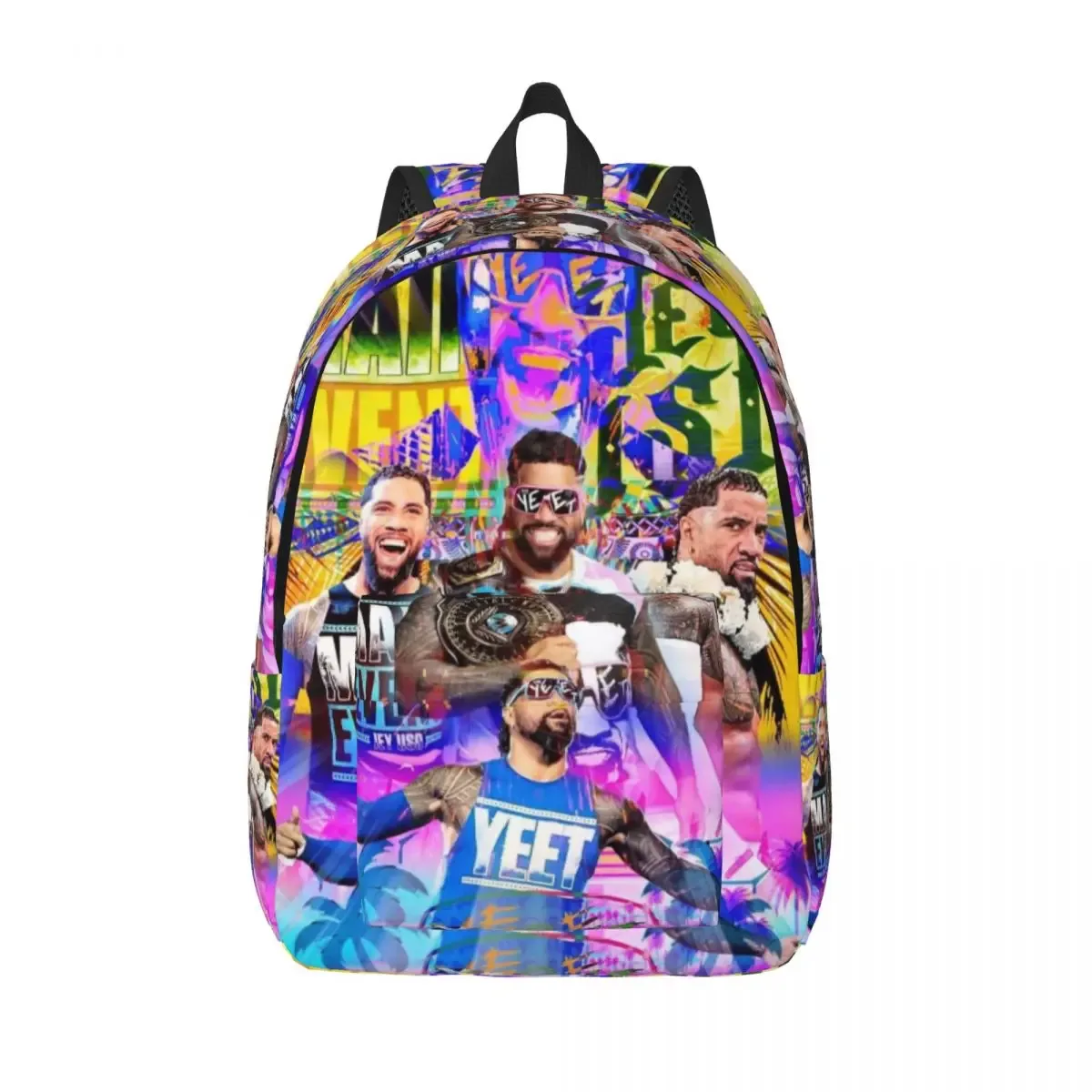 jey uso yeet – sac à dos en toile classique pour hommes et femmes, sac à livres personnalisé pour étudiants, convient aux sacs pour ordinateur portable de 15 pouces, nouvelle collection