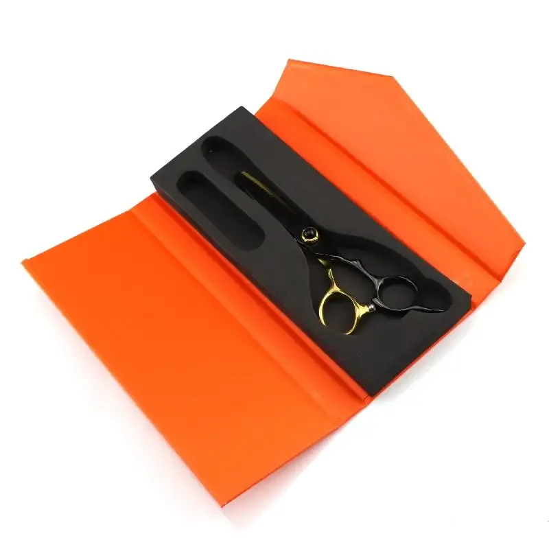 Sac de rangement pour ciseaux de coiffure en cuir PU antichoc avec fermeture éclair, pochette portable pour salon de coiffure, accessoire unitaire.
