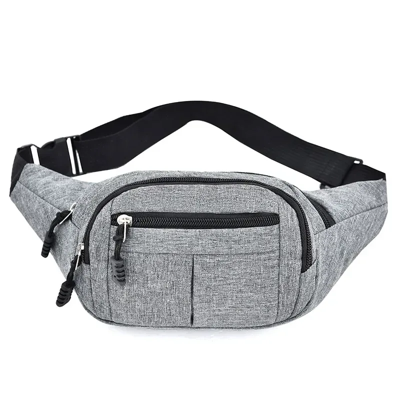 sac de poitrine étanche pour hommes, sac de sport de plein air, pochette en toile, sac de taille de style coréen, pochette banane à bandoulière