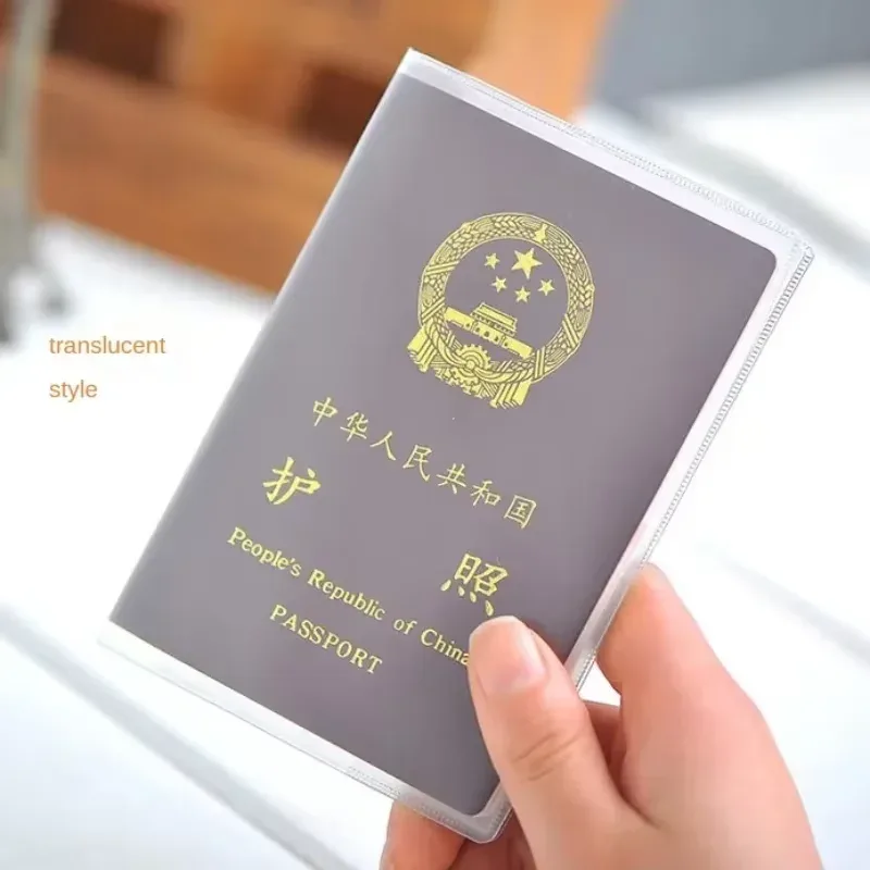 1-3pcs housse de protection pour passeport transparente givrée, étui pour documents imperméable en pvc