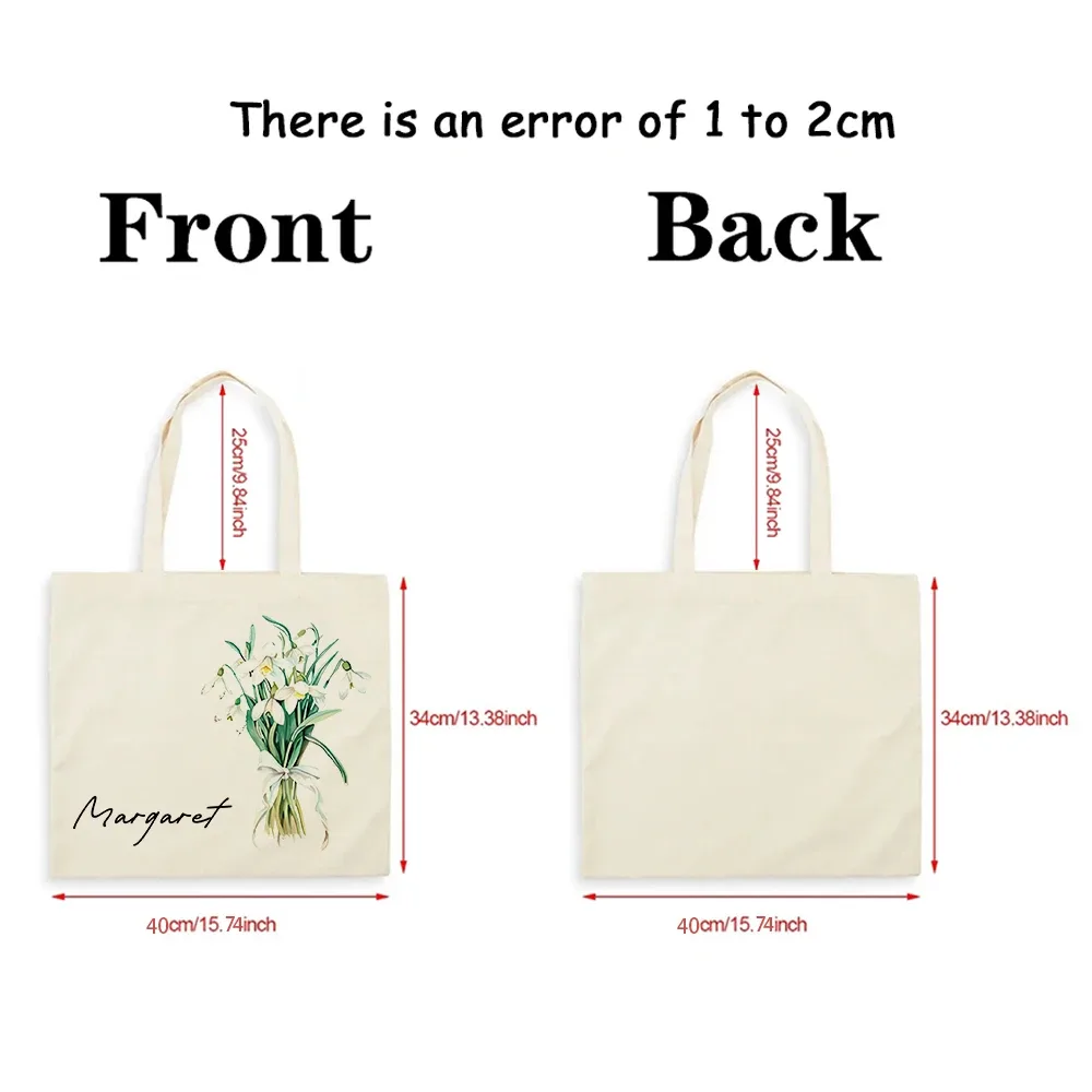 sac à main personnalisé avec nom pour bouquet de fleurs, sac de rangement de voyage, sacs fourre-tout simples, cadeau d'anniversaire personnalisé, mariage, demoiselle d'honneur, initié