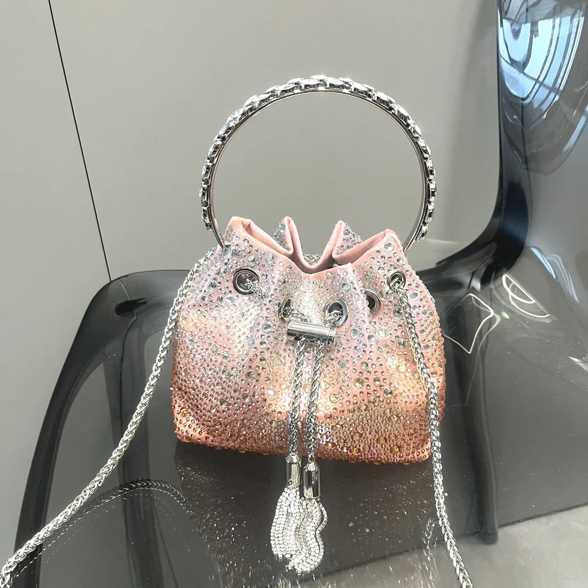 poignée strass pochette de soirée sacs à main et sac à main de luxe sac à bandoulière design brillant cristal pochette sac à main sac seau