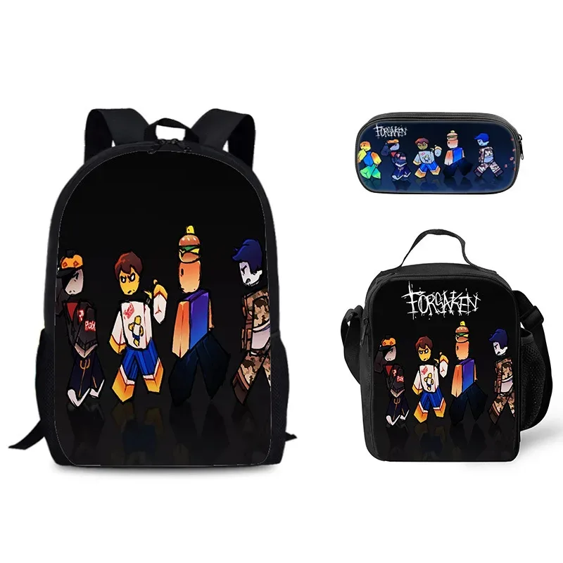 sac dos nylon personnages dessins animés fond noir format grand volume usage étudiant voyage