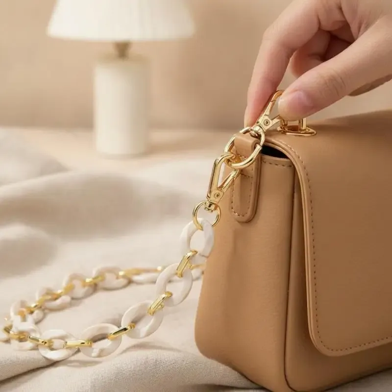 chaînes de sac à main en acrylique 34 cm – sangle élégante diy pour sac à main, fourre-tout, sac bandoulière – idéale pour les fêtes et l'usage quotidien – remplacement