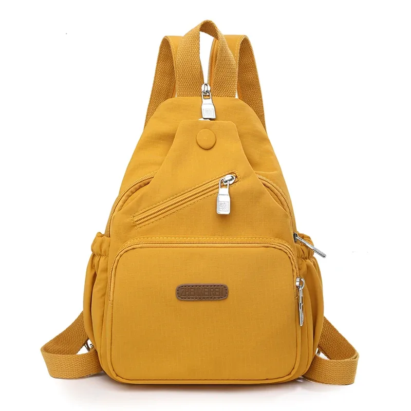 sac à dos multifonctionnel en nylon, multicolore en option, sac de poitrine/épaule/petite sac à dos à main pour les voyages quotidiens