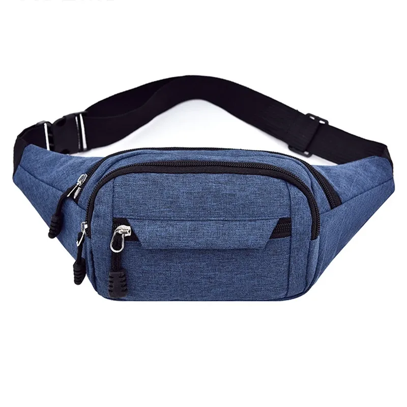 sac banane de taille unisexe pour hommes, sac de poitrine étanche, sac de sport de plein air, pochette en toile, pochette banane à bandoulière