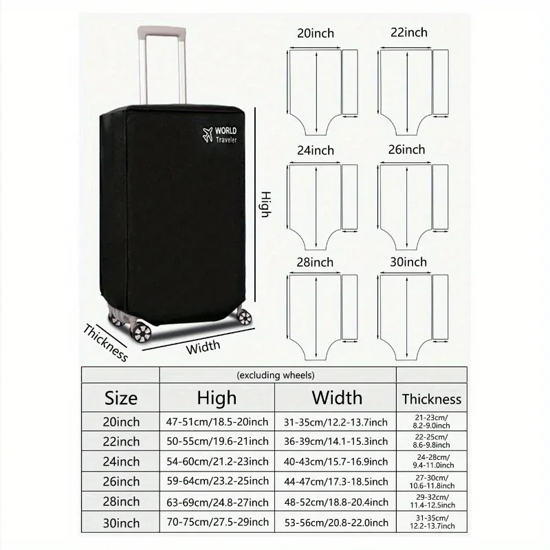 housse de protection pour bagages non tissée, 1 pièce, anti-poussière, valise à roulettes, résistante à l'usure, anti-rayures